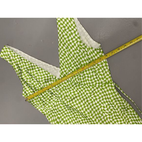 Peppermayo NWT Audrey Vintage Slip Dress in Lime Check, Size 6, MSRP $75 - Picture 13 of 14